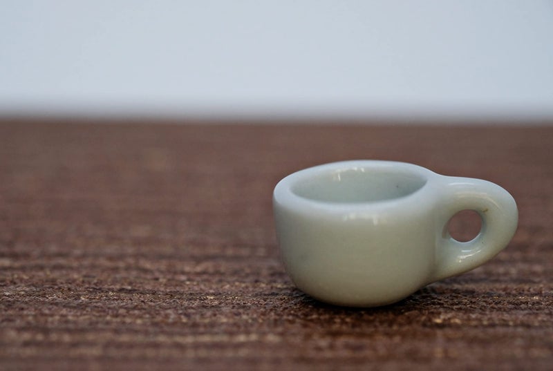 BUYEASY 10 White Gray Coffee Tea Cup Size 2 X 1.5 CM Dollhouse Miniatures Food Kitchen Docoration - Image 5
